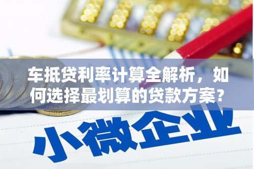 和布克赛尔车抵贷利率计算全解析，如何选择最划算的贷款方案？