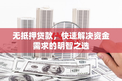 寿丰无抵押贷款，快速解决资金需求的明智之选
